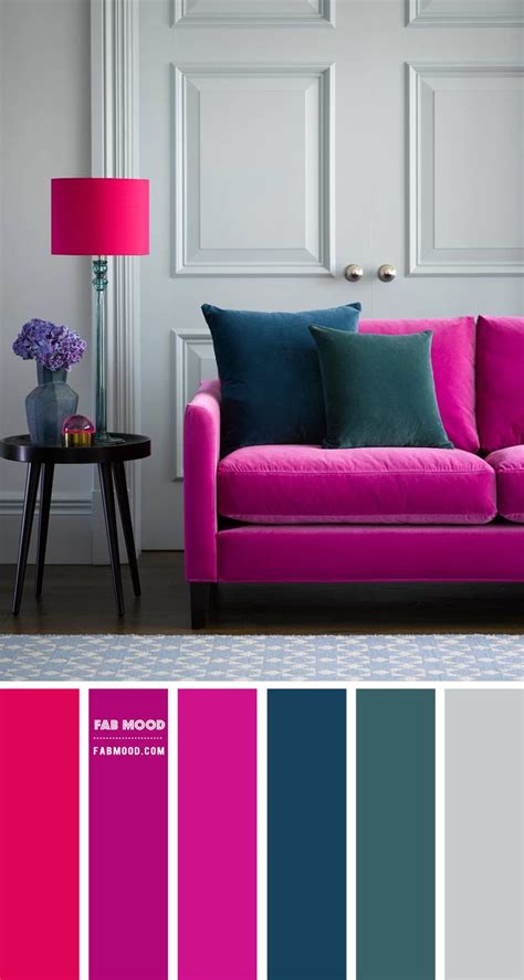 Grey and Magenta Living Room { Grey with pops of Magenta } | Living ...