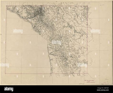 Chile-Peru Border Region - reference line work map ca. 1958 Stock Photo ...