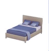 Furniture Dark Blue Double Bed - My Dreamlight Valley