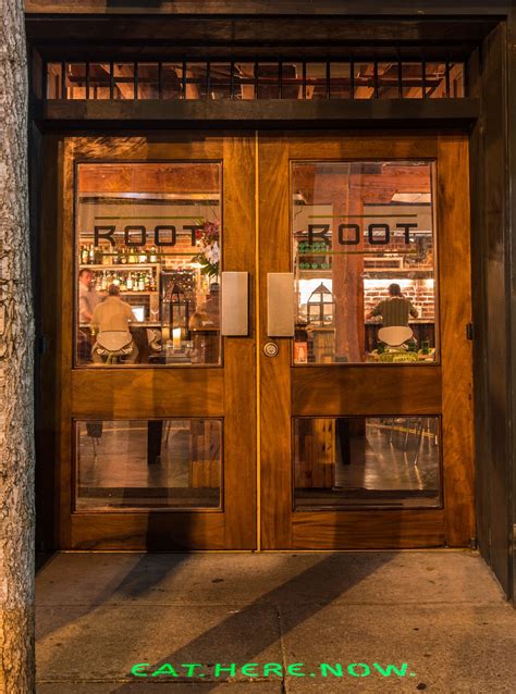 Wood and Glass Entrance Doors with Transom at ROOT Restaurant in New ...