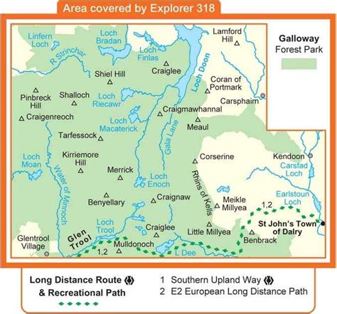 Ordnance Survey - Explorer Map 318 (1:25 000) Galloway Forest Park ...