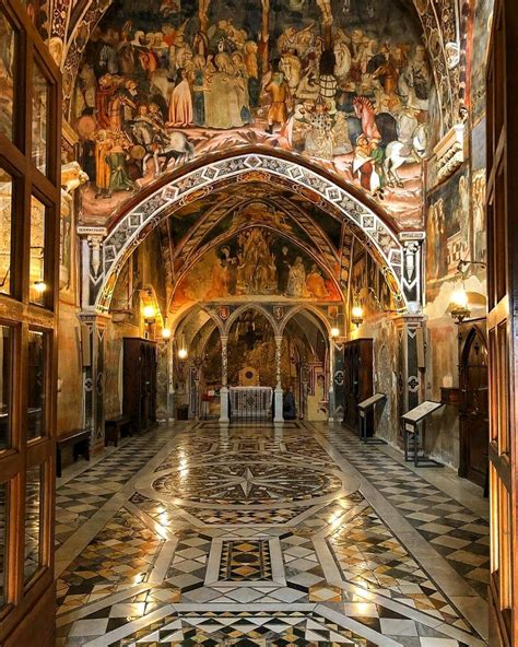 The Sacro Speco of Subiaco, Lazio, Italy, the first Benedictine monastery founded by St Benedict ...