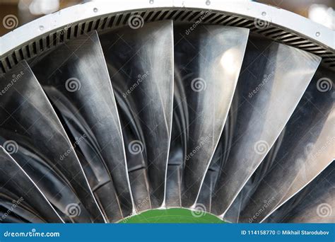 Turbine Blades of Turbo Jet Engine for Plane, Aircraft Concept in ...