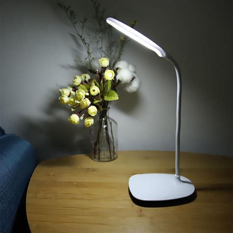 LHCER LED USB Flexible Table Lamp Tabletop Bedside Touch Switch Dimmable Reading Studying Light ...