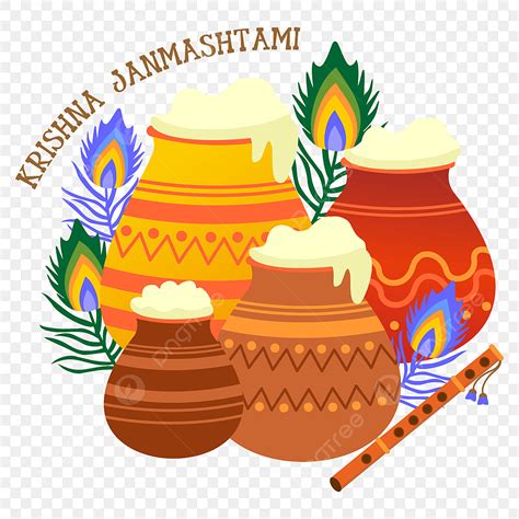 Krishna Janmashtami Vector Hd PNG Images, Variety Of Clay Pots For Krishna Janmashtami Hindu ...