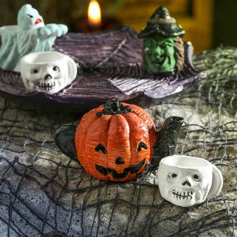 Miniature Halloween Tea Set - Fall and Halloween Sale - Sales