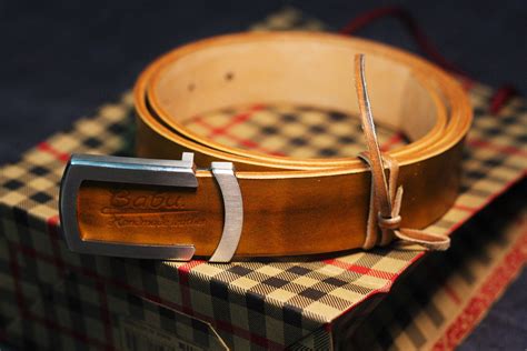 Handmade Brown Leather Belt, Vegetable Tanned Leather Belt LB028 – Babu ...