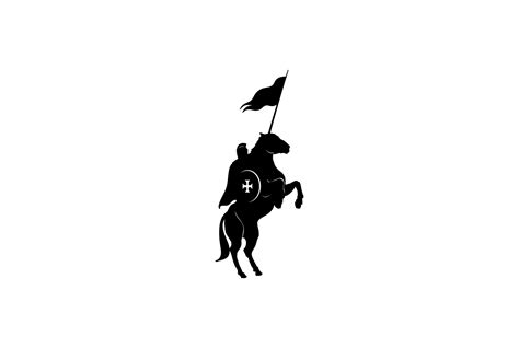 Equestrian Horseback Knight Silhouette or Horse Warrior Paladin ...