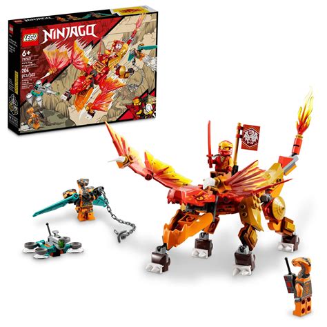 Buy LEGO NINJAGO Kai’s Fire Dragon EVO Toy 71762 for Kids with Cobra & Boa Snake Warrior Figures ...