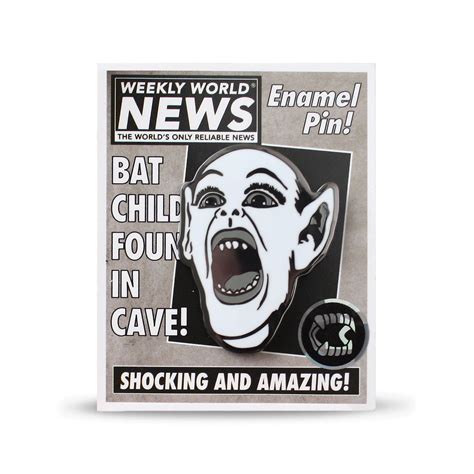 Weekly World News® Bat Boy Headline Pin — Creepy Co.