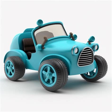 Premium Photo | Blue car kids toy isolated on wihte background