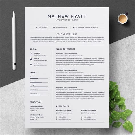 Clean Resume / CV Template - ResumeInventor