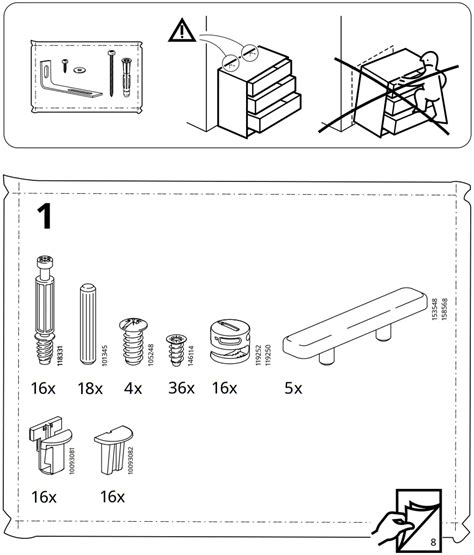 IKEA SONGESAND 6 Drawer Chest Instruction Manual