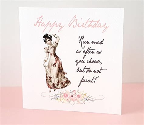 Jane Austen Birthday Card Jane Austen Gift run Mad as Often as You ...