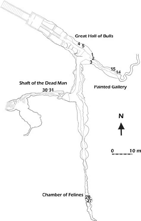 Map of Lascaux Cave and location of sampling points. | Download Scientific Diagram