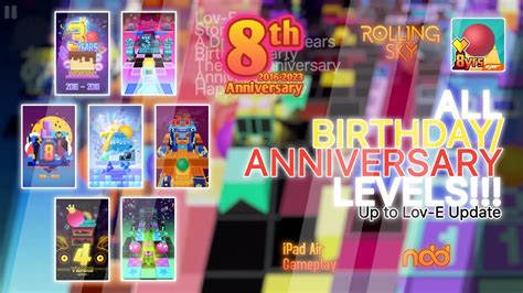 Rolling Sky - ALL Birthday/Anniversary LEVELS!!! [Up to Lov-E Update] | ROLLING SKY 8TH ...