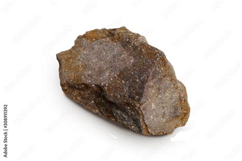 rhyolite rock isolated on white background. Rhyolite is an igneous ...