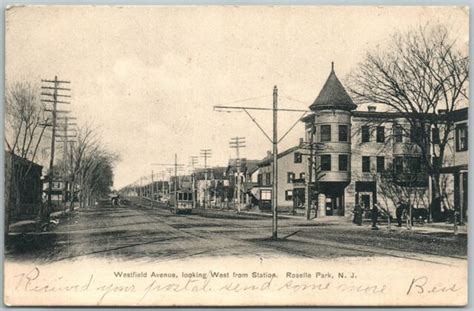 ROSELLE NJ WESTFIELD AVENUE FROM RAILROAD STATION UNDIVIDED ANTIQUE POSTCARD | eBay