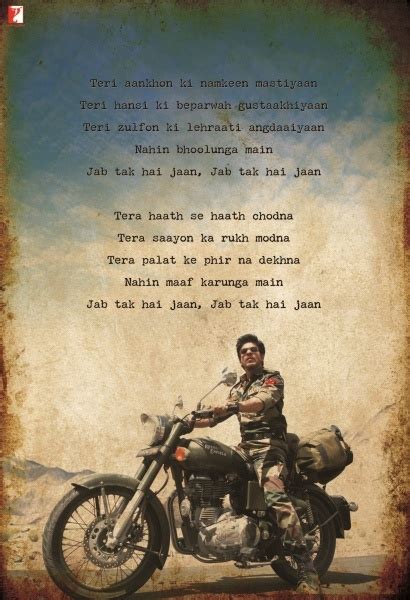 2nd poster of Jab Tak Hai JAAN with a poem by Aditya Chopra | Shah rukh ...