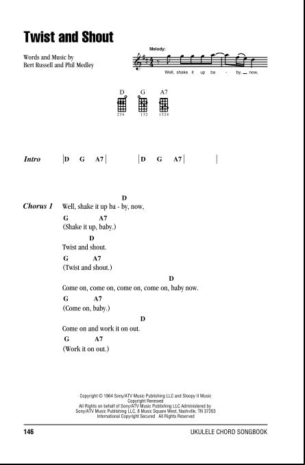 Twist And Shout - Ukulele Chords/Lyrics | zZounds