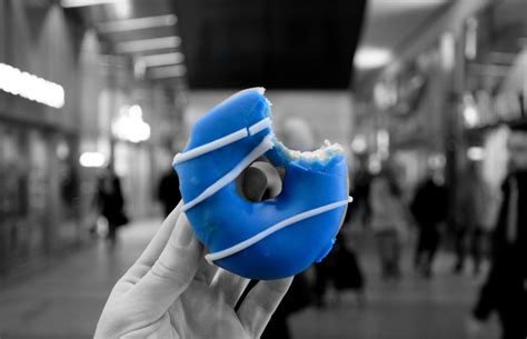 Free stock photo of blue, donut, selective color