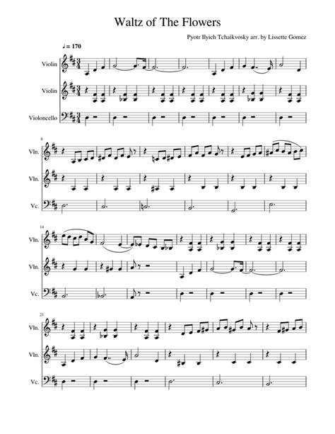 Waltz of The Flowers Sheet music for Violin, Cello (Mixed Trio) | Musescore.com