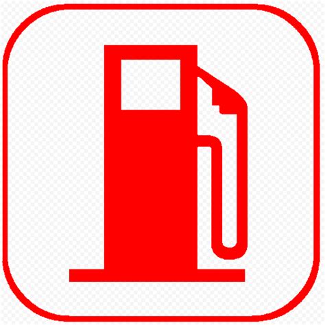 Red Petrol Pump Square Icon Image PNG | Citypng