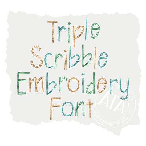 Triple Scribble Embroidery Font Bean Vintage Stitch for Machine ...