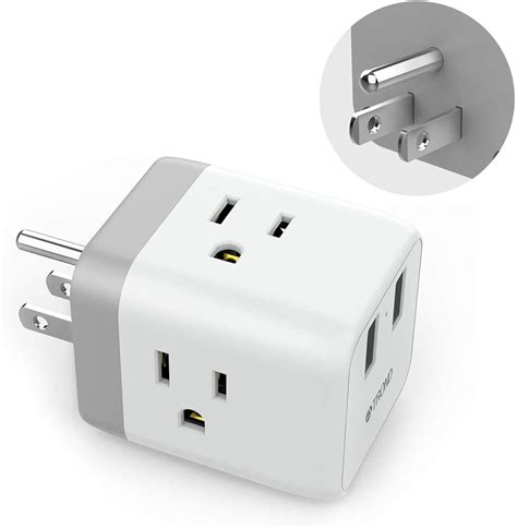 Multi Plug Outlet Extender，ETL Listed, TROND Outlet Splitter Expanders with 2 USB Ports, 3 Prong ...