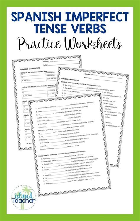 Imperfect Tense Verbs Worksheets to use with your students for class ...