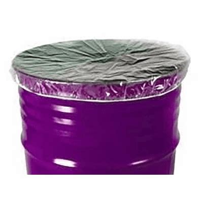 55 Gallon, PVC, Shower Cap Drum Cover, Frosted Clear, 4 mil
