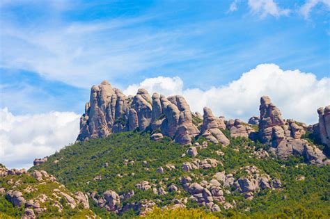 Montserrat Views A Clear Day Barcelona Stock Photo - Download Image Now - Agricultural Field ...