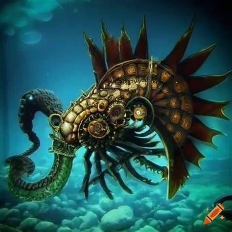 Steampunk sea creatures artwork on Craiyon