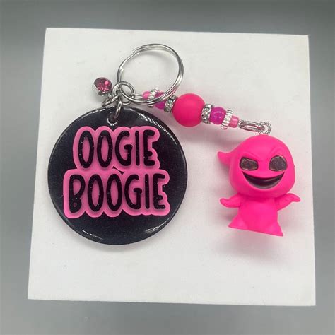 Oogie Boogie From the Nightmare Before Christmas black Light Glitter Keychain Doorables ...