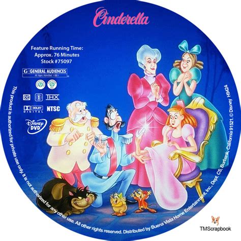 Cinderella dvd label (1950) R1 Custom