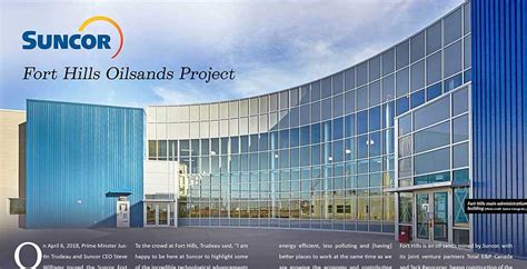 Suncor - Fort Hills Oilsands Project - Business Elite Canada Magazine