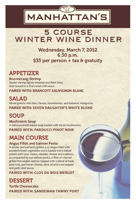 Pin on Wine Dinners | Wine dinner, Wine pairing dinner, Wine pairing