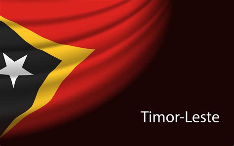 Wave flag of Timor-Leste on dark background 21840196 Vector Art at Vecteezy