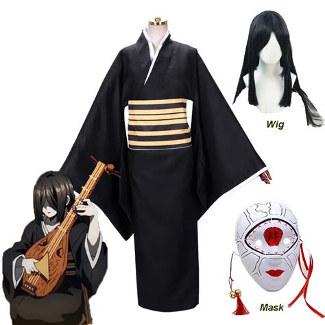 Nakime-Otokawa-Cosplay-Costume-Anime-Demon-Slayer-Kimetsu-No-Yaiba-Suit-Uniform-Belt-Wig-Mask ...