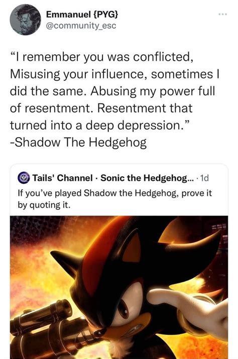 "This is like taking candy from a baby. Which is fine by me!" : r/shadowthehedgehog