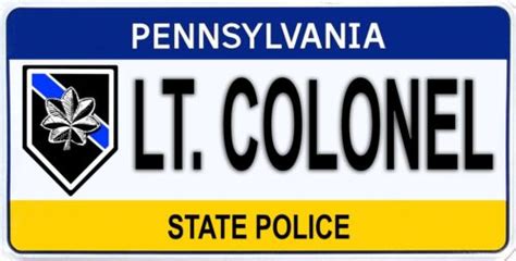 Pennsylvania State Police Ranks and Emblems Aluminum License Plate ...