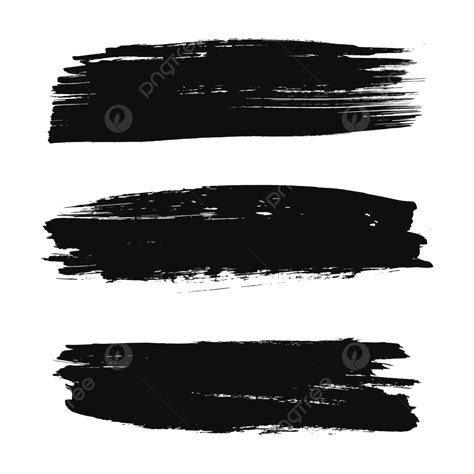 Black Brush Stroke Set, Brush, Stroke, Black PNG and Vector with Transparent Background for Free ...