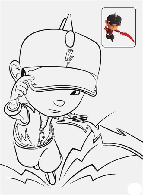 Boboiboy in action coloring pages