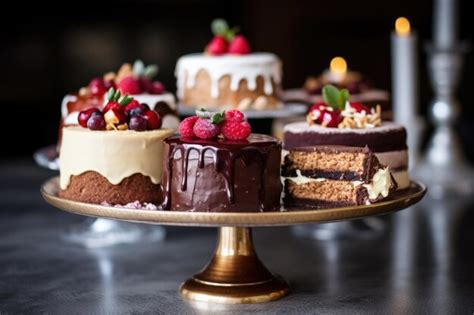 Premium Photo | Closeup of boxing day desserts on a cake stand