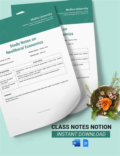 Class Notes Notion Template in Word, Google Docs - Download | Template.net