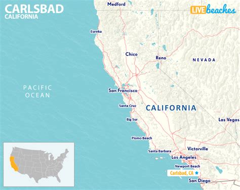 Map of Carlsbad, California - Live Beaches