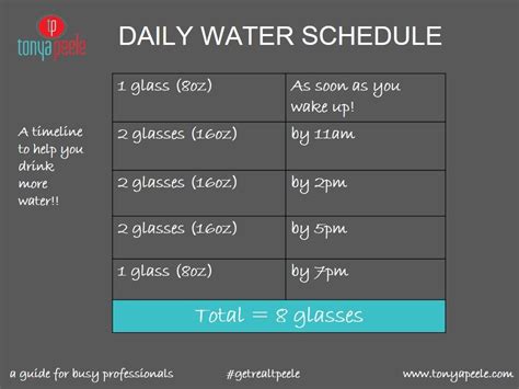 Water Drinking Schedule Printable