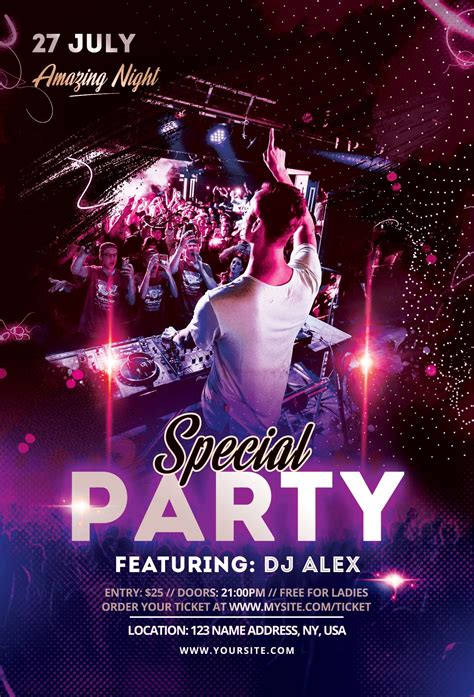 Special Party PSD Free Flyer Template - PixelsDesign | Free psd flyer templates, Psd flyer ...