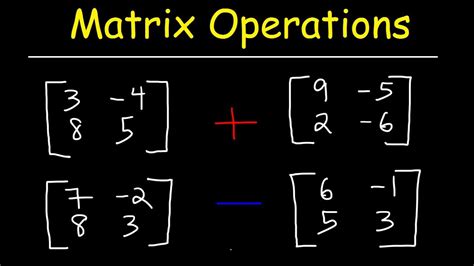 Matrix Addition And Subtraction Worksheet