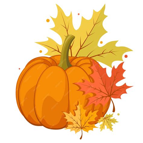 Premium Vector | Hand drawn autumn clip art with pumpkin and colorful ...